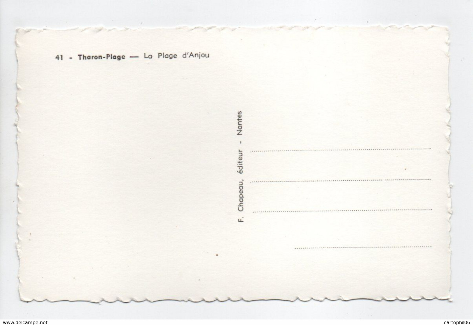 - CPSM THARON-PLAGE (44) - La Plage D'Anjou - Edition Chapeau N° 41 - - Tharon-Plage