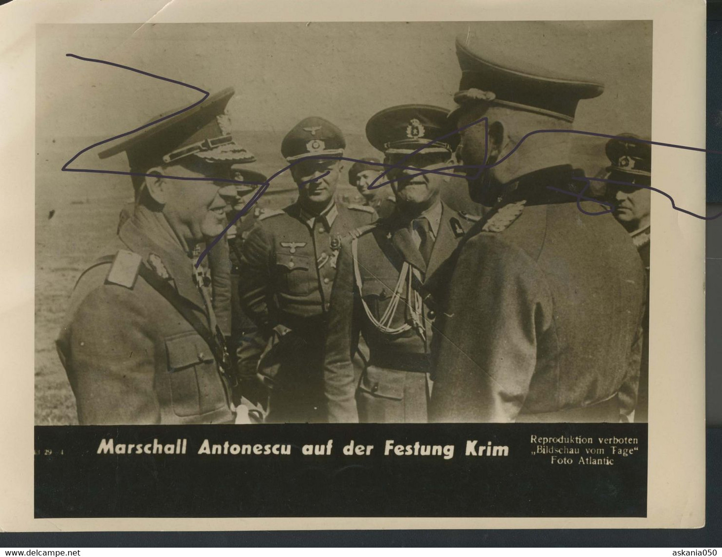 Presse Foto. Marshall Ion Antonescu (RKT) Auf Dem Krim 2 WK Rumänische Armee - 1939-45