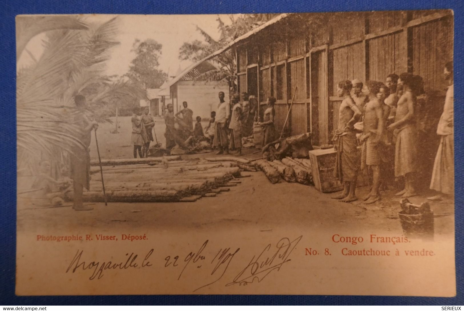 B 133 CONGO FRANCAIS BELLE CARTE 1907 BRAZZAVILLE POUR LE HAVRE + AFFRANCH. INTERESSANT - Cartas & Documentos