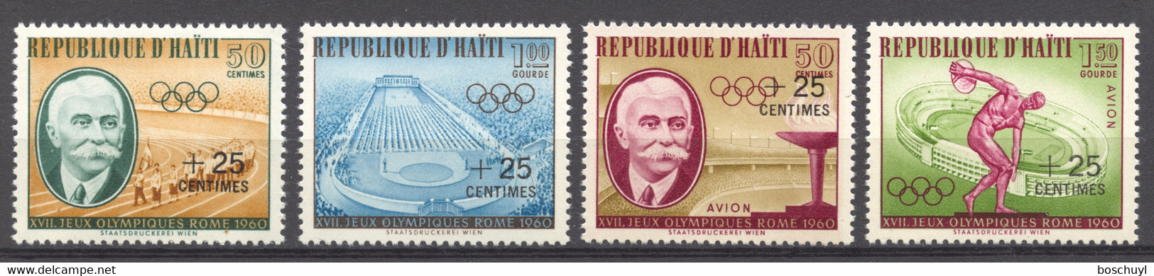 Haiti, 1960, Olympic Summer Games Rome, Sports, Overprinted, Surcharged, MNH, Michel 636-639 - Haïti