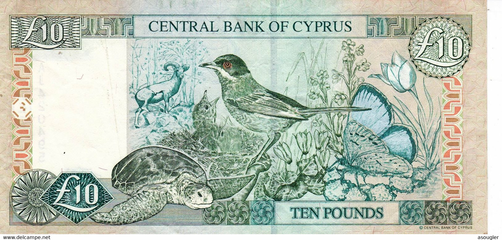 CYPRUS 10 POUNDS 2001 VF P-62c "free Shipping Via Registered Air Mail" - Chypre