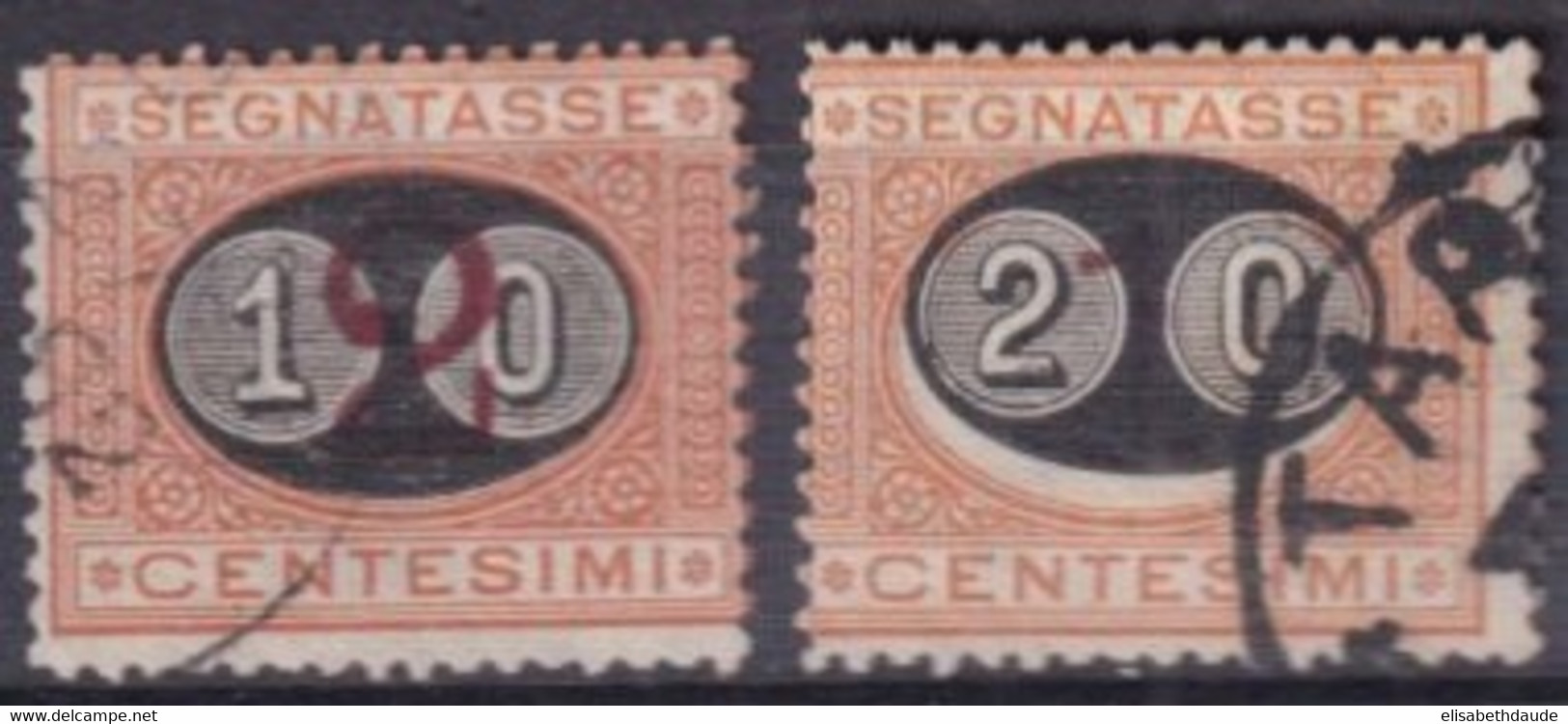 ITALIA - 1890 - TAXE YVERT N°22/23 OBLITERES  - COTE = 50 EUR. - Used