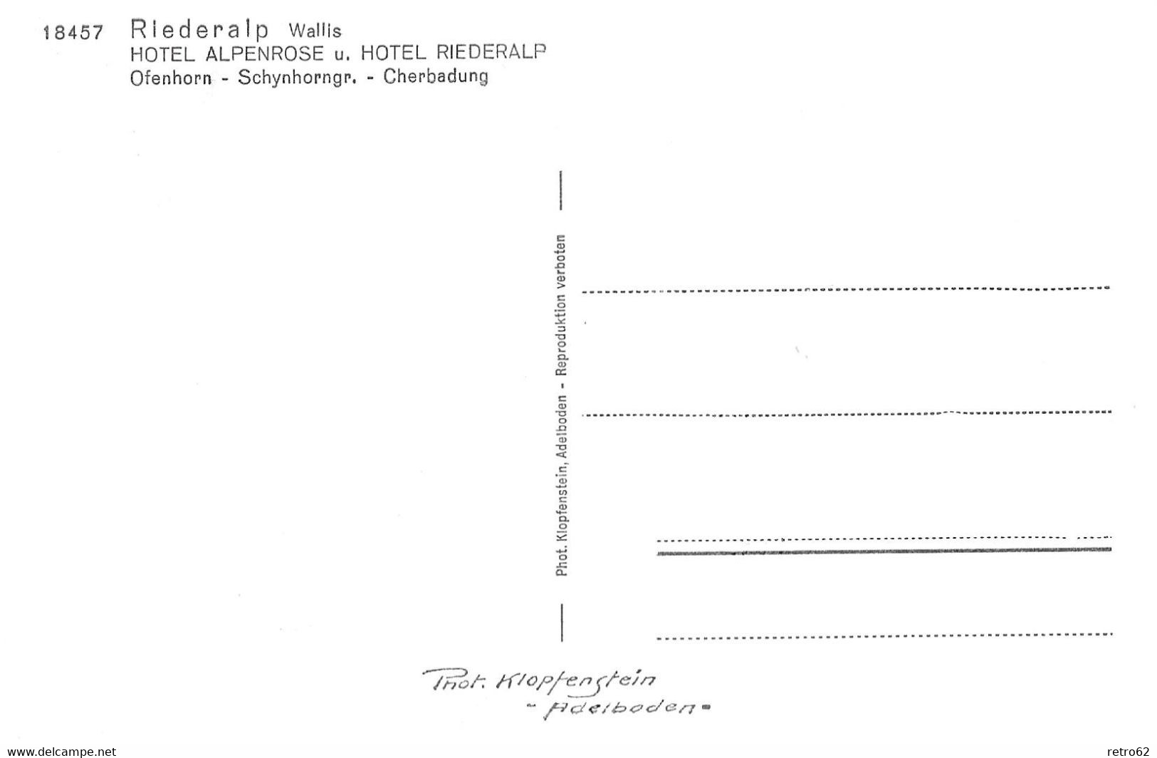 RIEDERALP → Hotel Alpenrose & Hotel Riederalp Im Winter, Fotokarte Ca.1960 - Riederalp