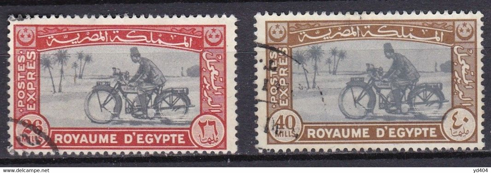 EG904 – EGYPTE – EGYPT – EXPRESS – 1943-44 – MOTORCYCLE POSTMAN – Y&T # 3/4 USED 12 € - 1866-1914 Khedivaat Egypte