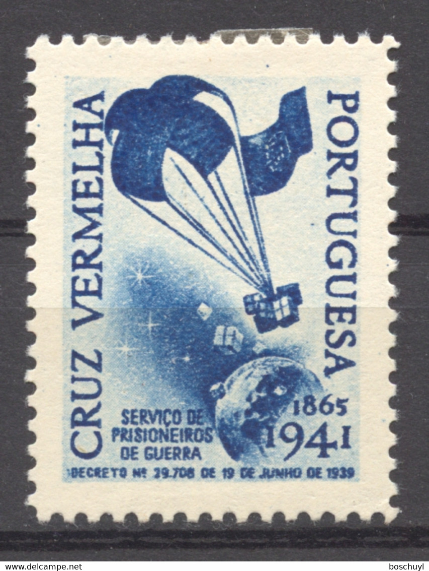 Portugal, 1941, Red Cross, Parachute, MLH, Label - Other & Unclassified