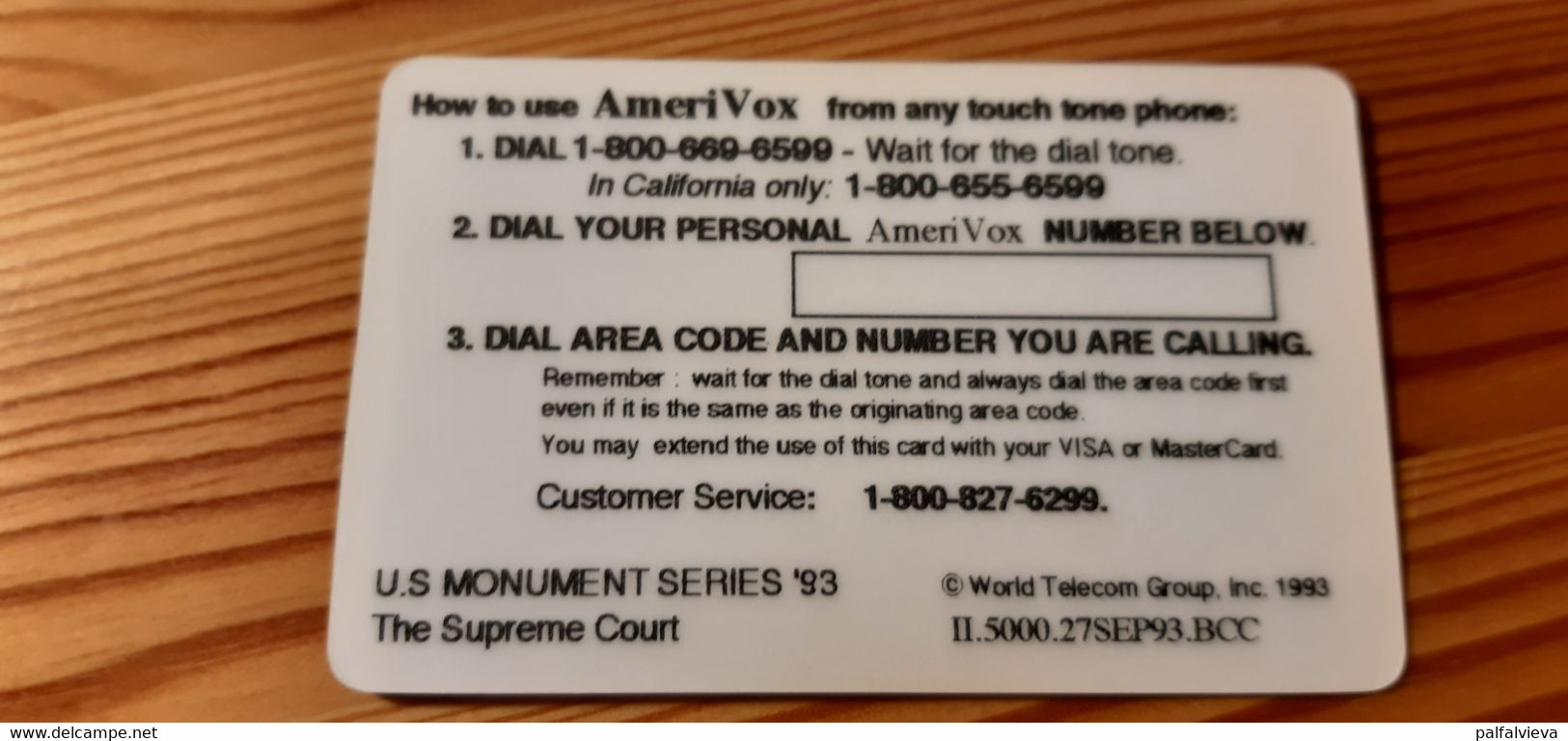 Prepaid Phonecard USA - AmeriVox - The Supreme Court - Amerivox