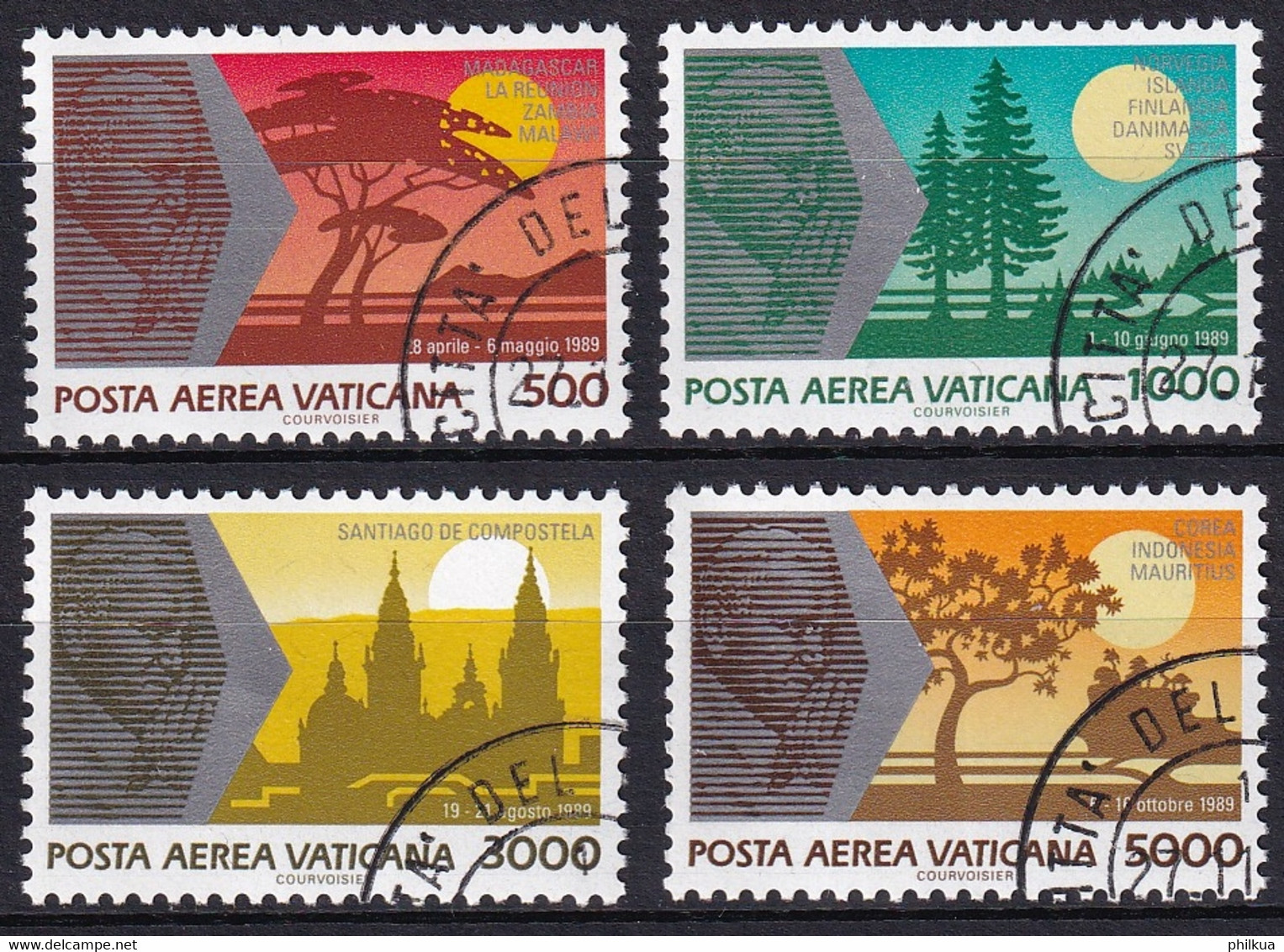 MiNr. 1014 - 1017  Vatikanstadt1990, 27. Nov. Die Weltreisen Von Papst Johannes Paul II. - Used Stamps