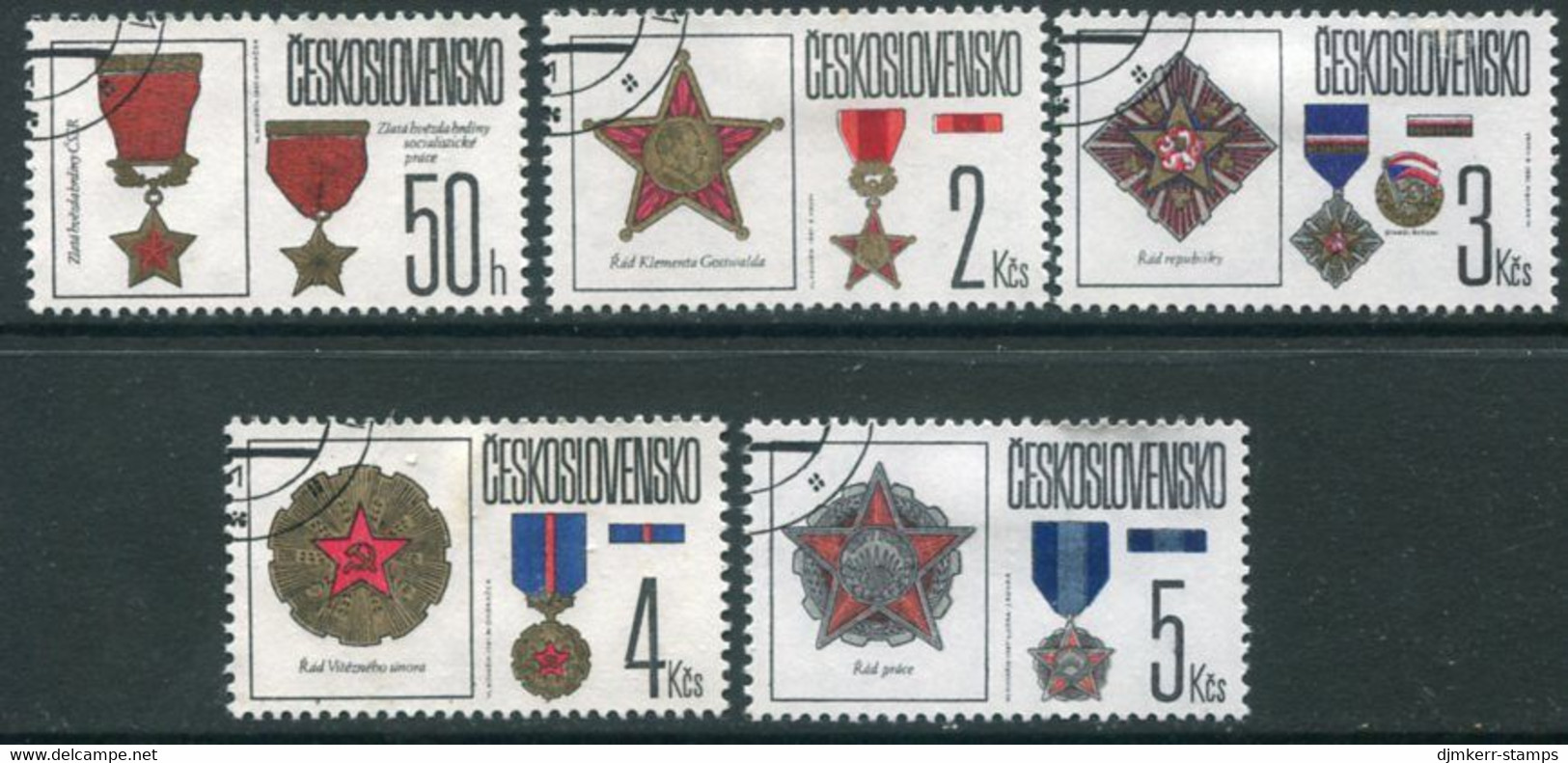 CZECHOSLOVAKIA 1987 Medals And Orders Used.  Michel 2897-901 - Used Stamps