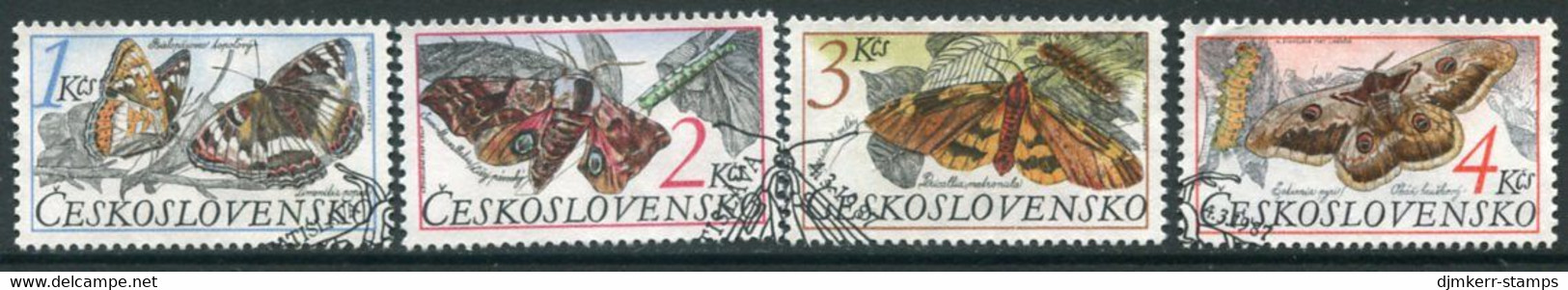 CZECHOSLOVAKIA 1987 Nature Protection: Butterflies Used.  Michel 2902-05 - Usados