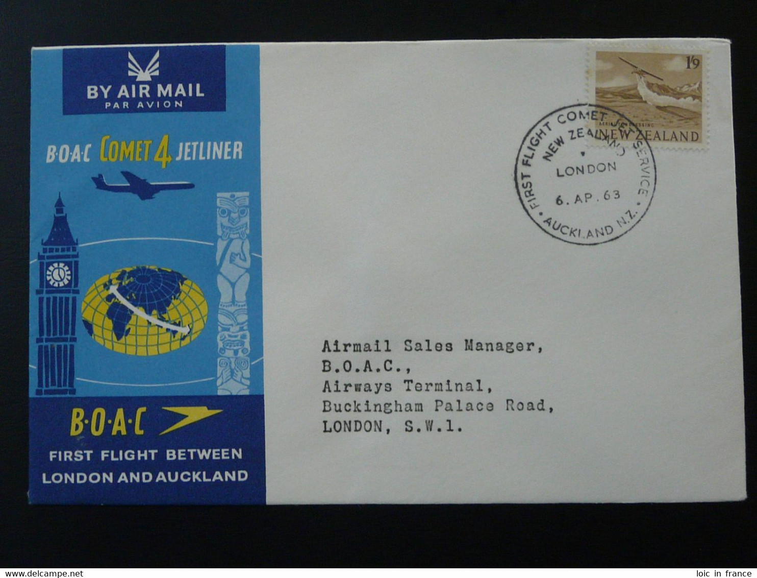 Lettre Premier Vol First Flight Cover Auckland London Comet Jetliner BOAC 1963 Ref 98414 - Briefe U. Dokumente