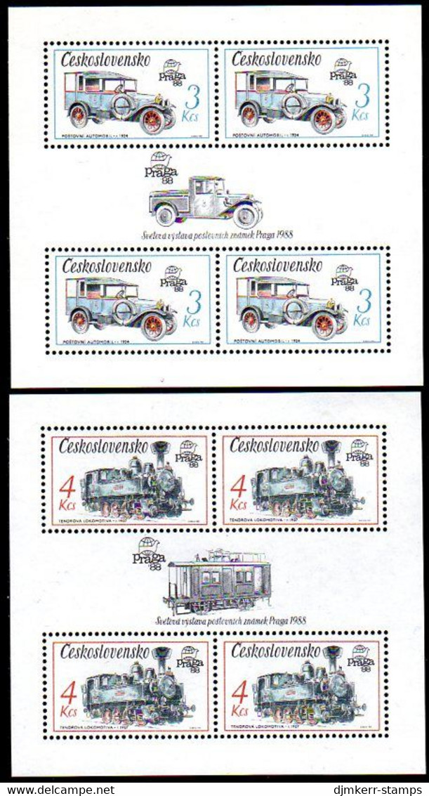CZECHOSLOVAKIA 1987 PRAGA 88 Technical Monuments Blocks  MNH / **.  Michel Blocks 70-71 - Unused Stamps