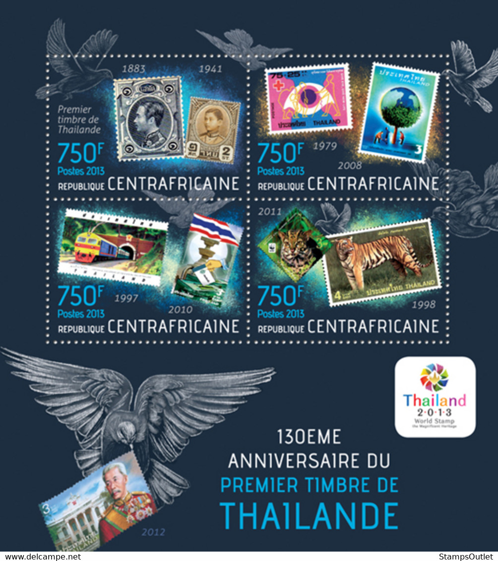 Central African Rep. 2013 MNH - FIRS POST STAMP OF THAILAND. Yvert&Tellier Code: 2938-2941  |  Michel Code: 4271-4274 - Repubblica Centroafricana