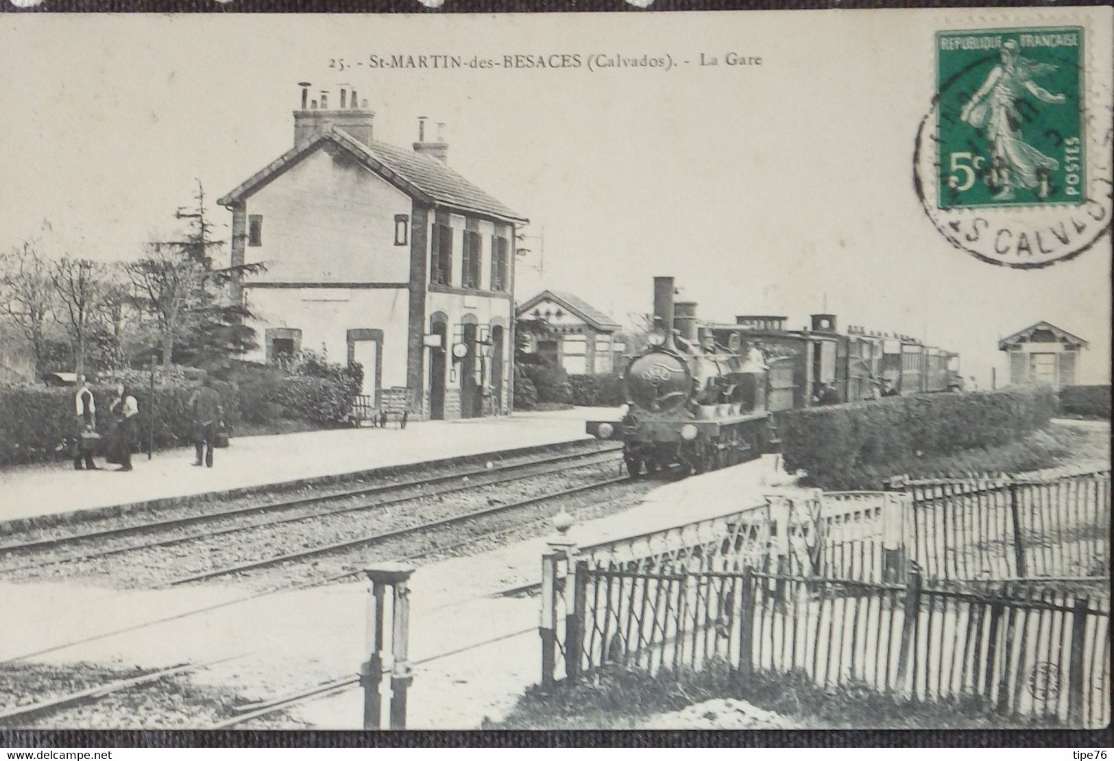 14 Calvados CPA St Saint Martin Des Besaces La Gare 1912 - Sonstige & Ohne Zuordnung