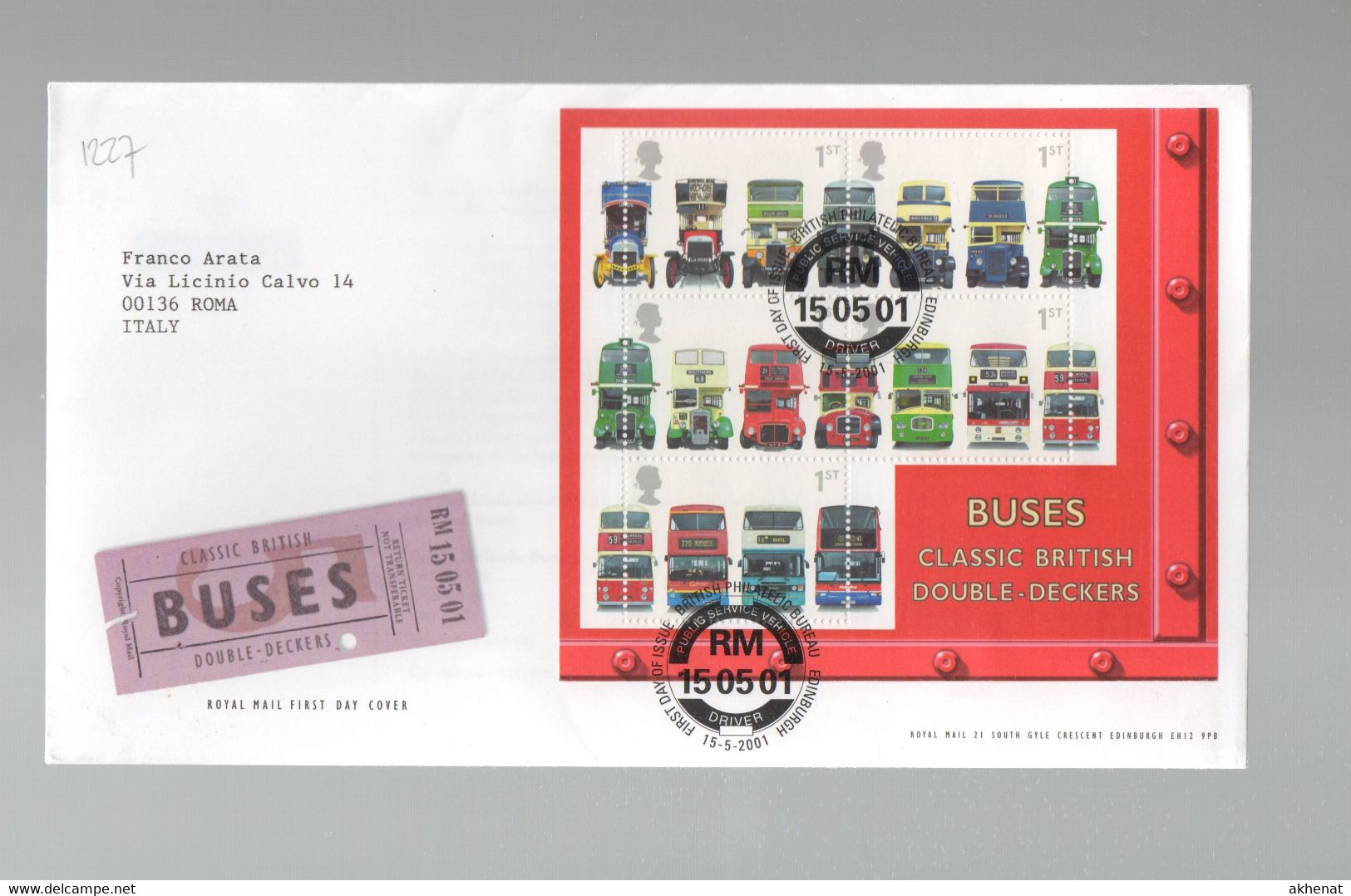 5CRT1227 - GRAN BRETAGNA , FDC Del 15.5.2001  :  BUS - 2001-10 Ediciones Decimales