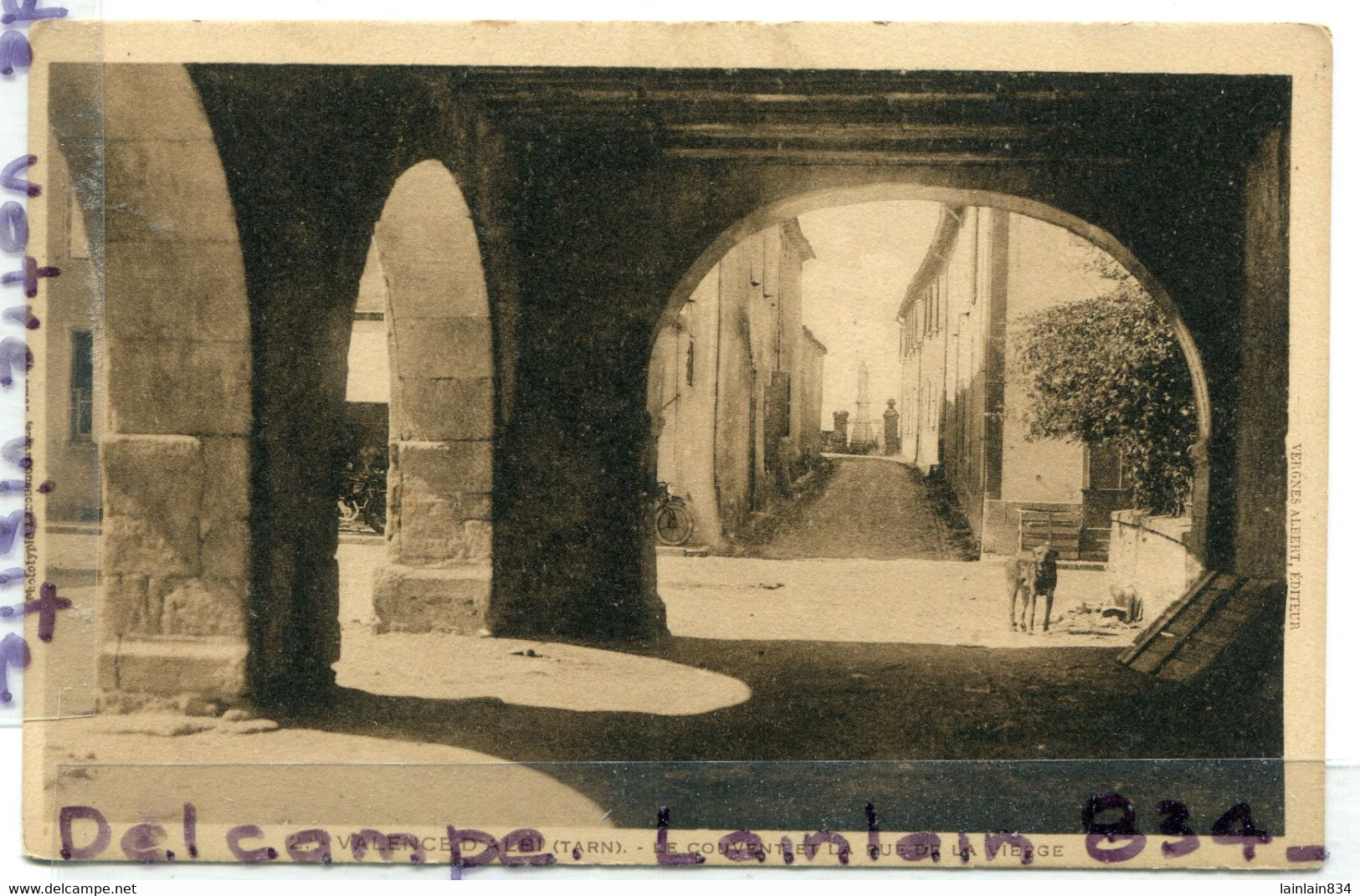 - 2 - VALENCE D'ALBI - ( Tarn ), Le Couvent Et La Rue De La Vierge, Carte Rare, Non écrite, Coins Ok, TBE, Scans. - Valence D'Albigeois