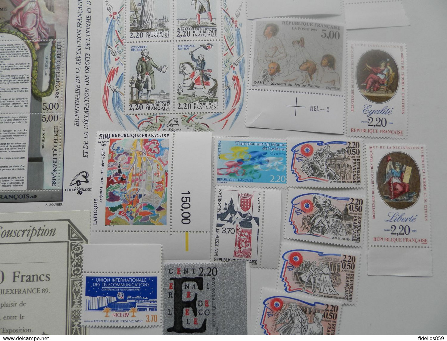 FRANCE ANNEE COMPLETE 1989 SOIT 48 TIMBRES ET 2BLOCS NEUFS SANS CHARNIERE NI TRACE LUXE - 1980-1989