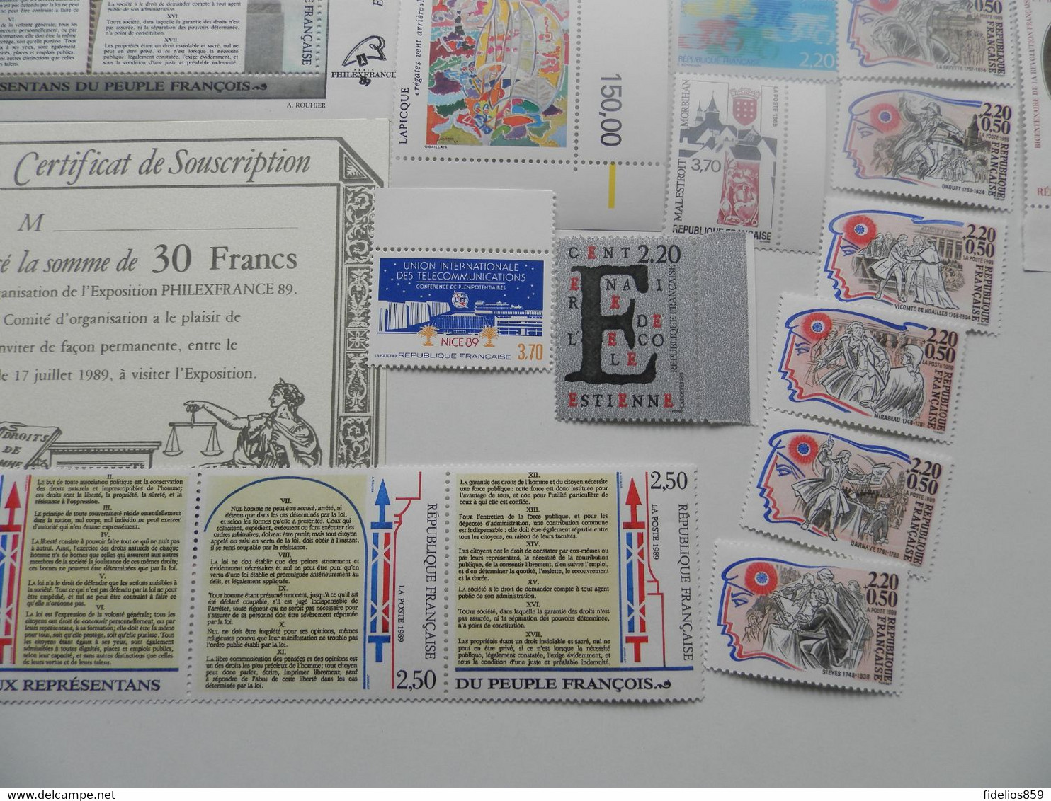 FRANCE ANNEE COMPLETE 1989 SOIT 48 TIMBRES ET 2BLOCS NEUFS SANS CHARNIERE NI TRACE LUXE - 1980-1989