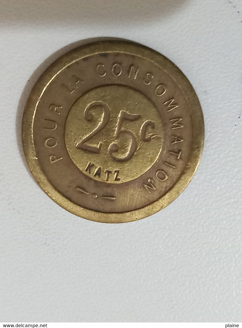 JETON EN BRONZE-25 CENTIMES-POUR LA CONSOMMATION. - Monétaires / De Nécessité