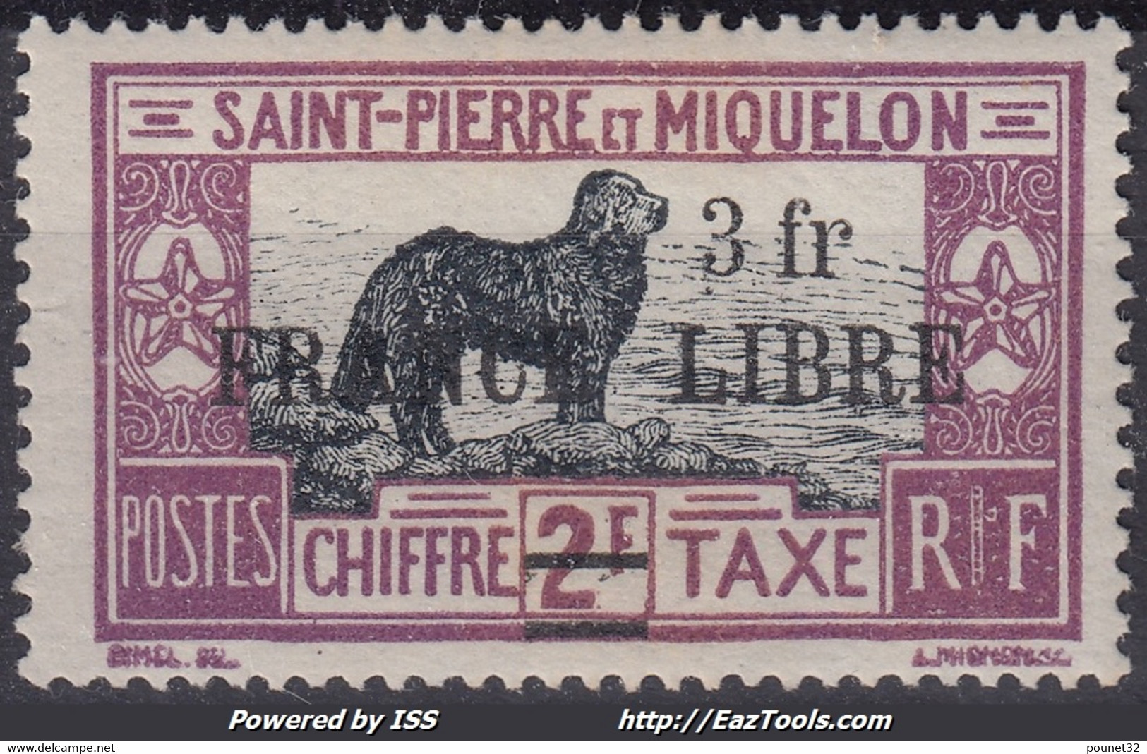 SAINT PIERRE & MIQUELON TAXE CHIEN TERRENEUVE N° 56a NEUF ** GOMME SANS CHARNIERE - Portomarken