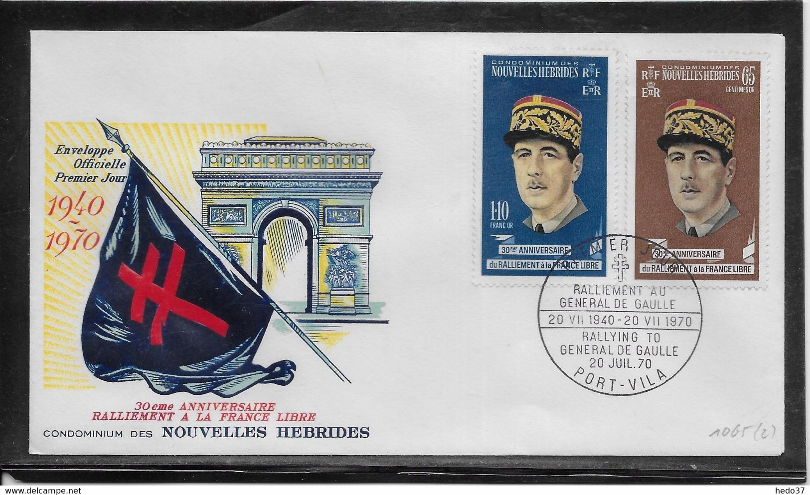 Nouvelles Hébrides - Enveloppe 1er Jour - FDC - De Gaulle - TB - FDC