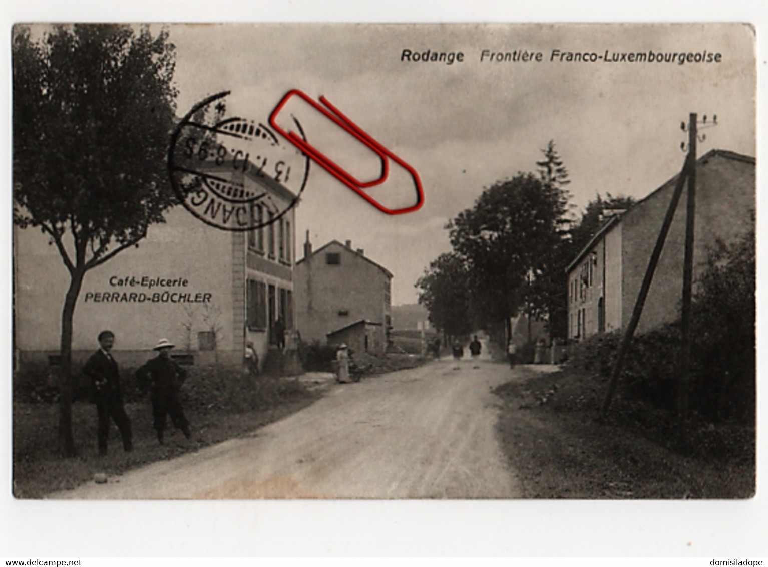 Rodange , Frontière Franco-Luxembourgeoise ; Café-Epicerie Perrard-Buchler , Cachet De Rodange 1910 - Rodingen