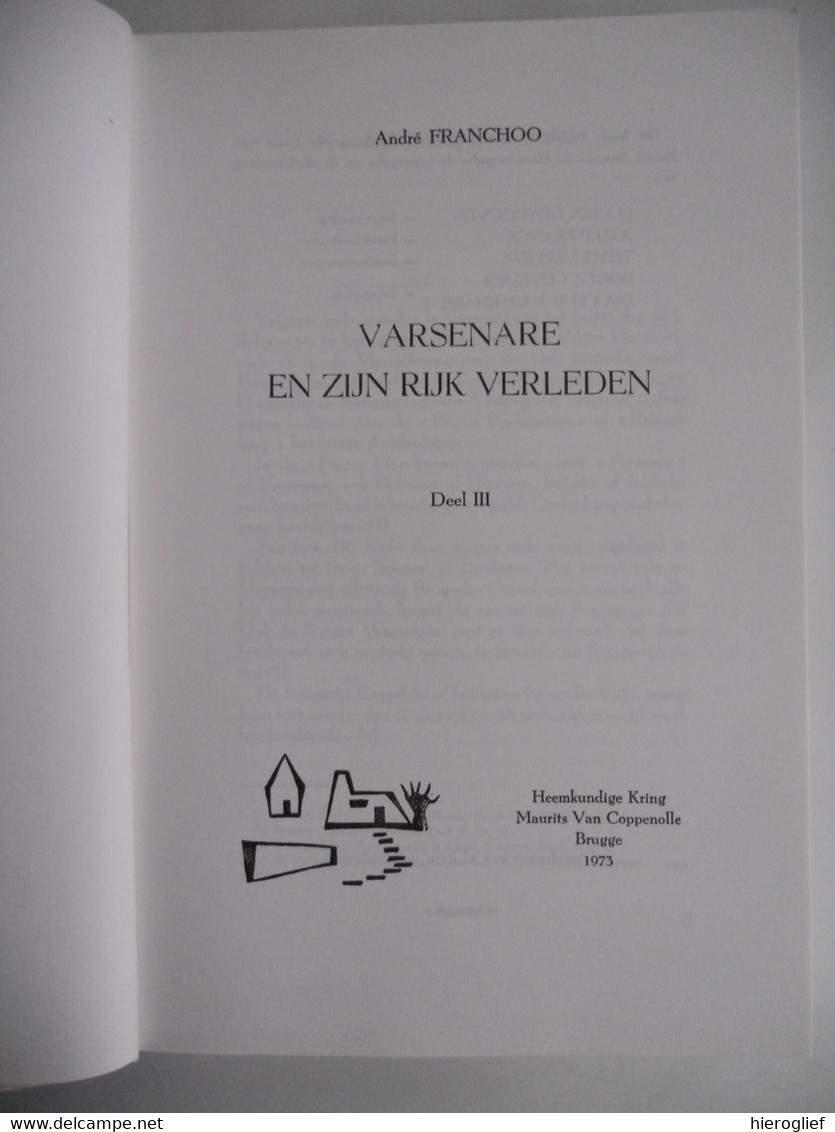 VARSENARE EN ZIJN RIJK VERLEDEN volledige set 4 delen door André Franchoo zedelgem jabbeke brugge houtave heemkunde