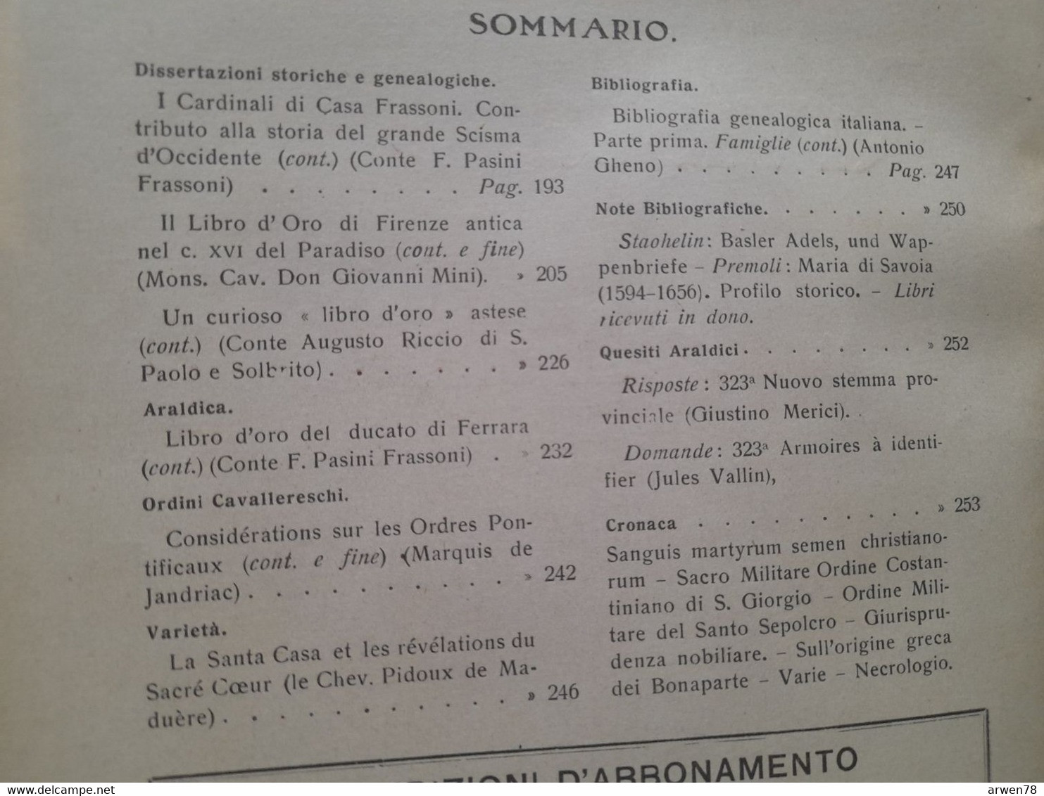 Rivista Araldica Généalogie Héraldique Les Ordres Pontificaux Les Révélations Du Sacré Coeur 1916 - Textos Científicos