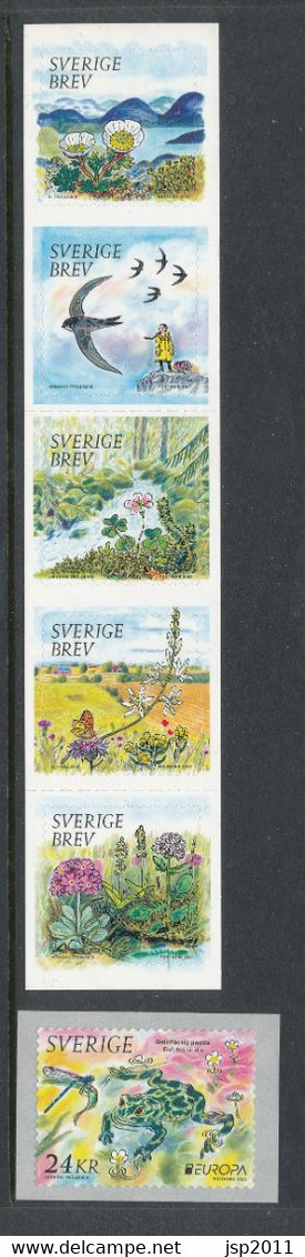 Sweden 2021. Facit # 3365-3370. Precious Nature - Strip Of 5 From Booklet SH123 + Coil. MNH (**) - Ungebraucht