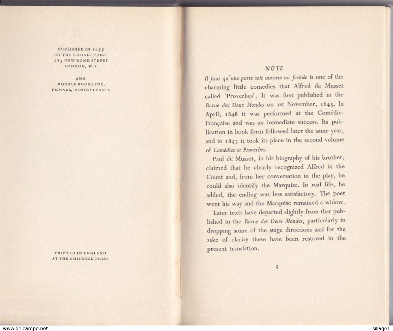 A Door Must Be Either Open Or Shut A Proverb By Alfred De Musset Illustrated By Alistair Grant Miniature Books The Rodal - Diarios Y Correspondencia