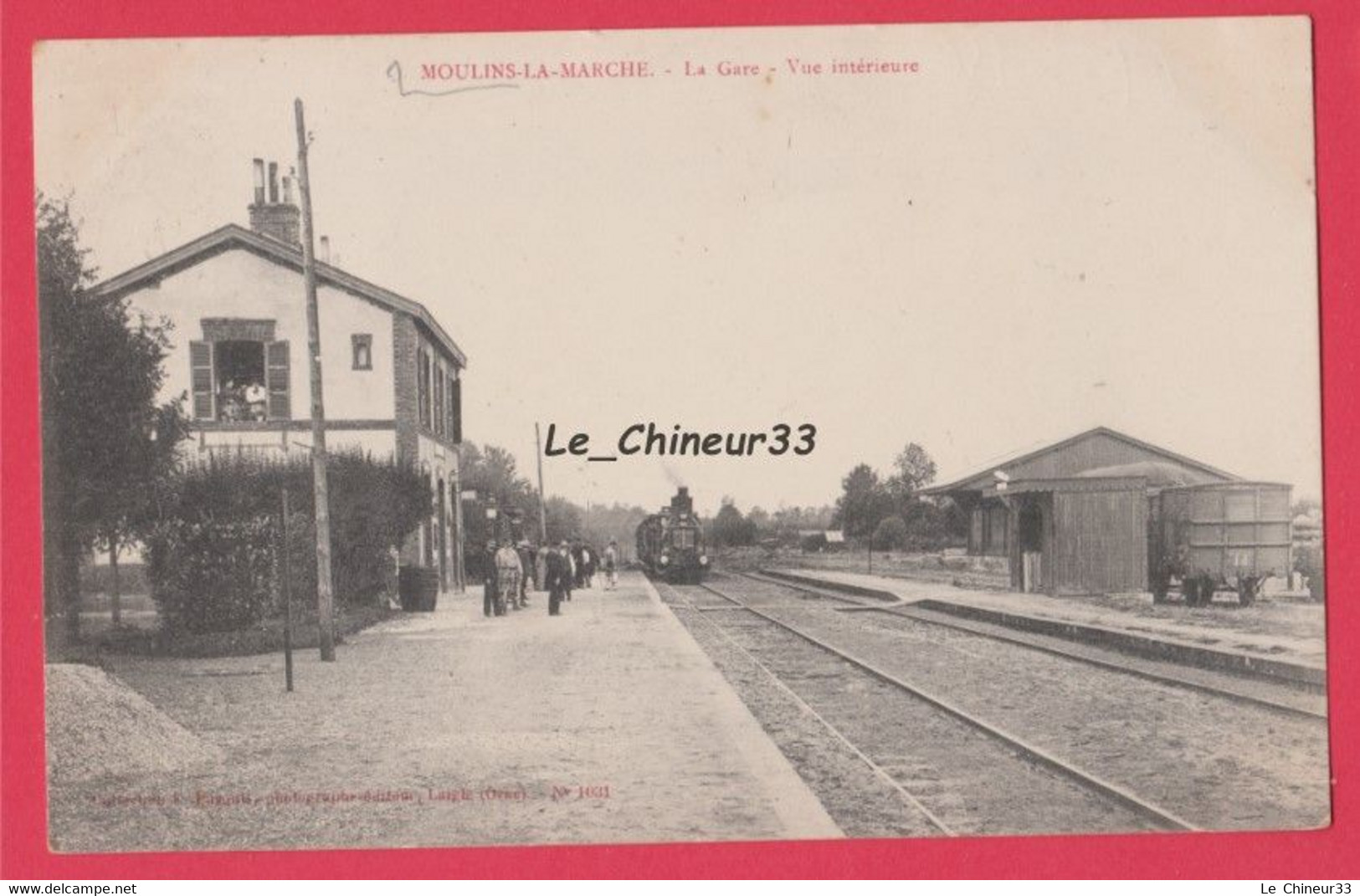 61 - MOULINS LA MARCHE---La Gare--Vue Interieure---train--animé - Moulins La Marche