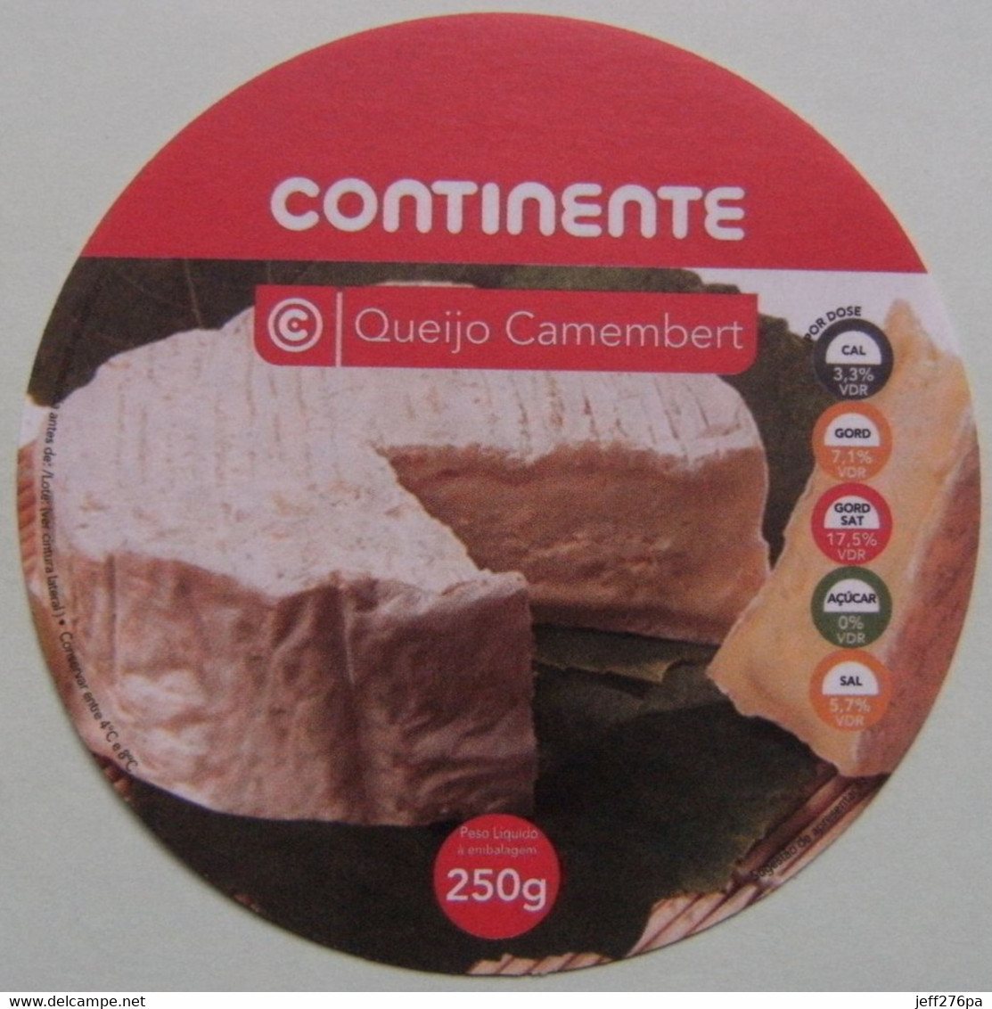 Etiquette Camembert - CONTINENTE - Fromagerie Anonyme Normandie Export - France    A Voir ! - Quesos