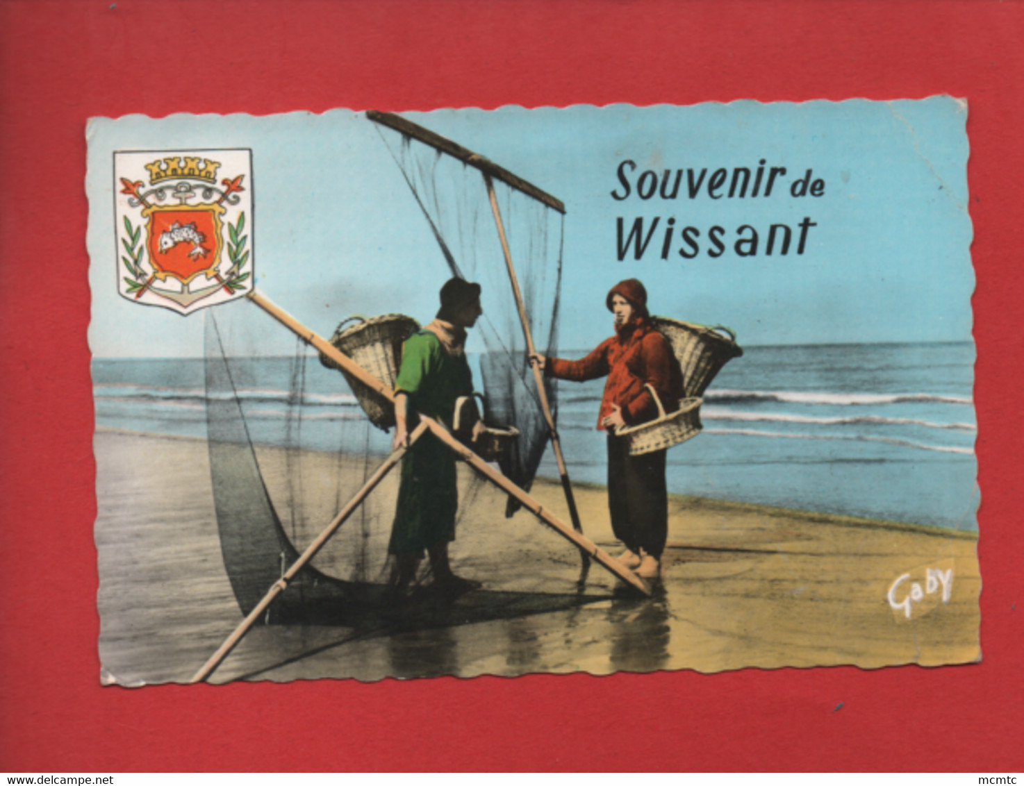 CPSM Petit Format  - Souvenir De Wissant  -( Pêcheur , Pêcheurs  ) - Wissant