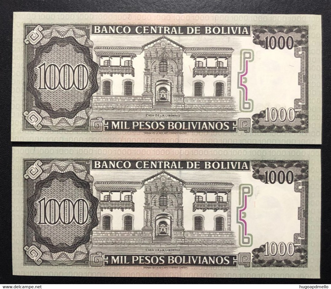 BOLIVIA, 2 X Uncirculated Banknotes, « 1000 PESOS BOLIVIANOS », 1982 - Sonstige – Amerika