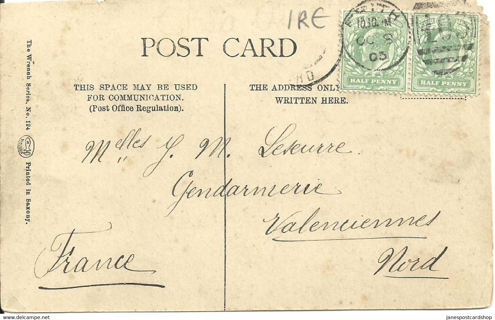 CANVAS CURRAGHS - CO. DONEGAL - PUBLISHED BY WRENCH NO.124 -  1903/5? FRITH DUPLEX POSTMARK - Donegal