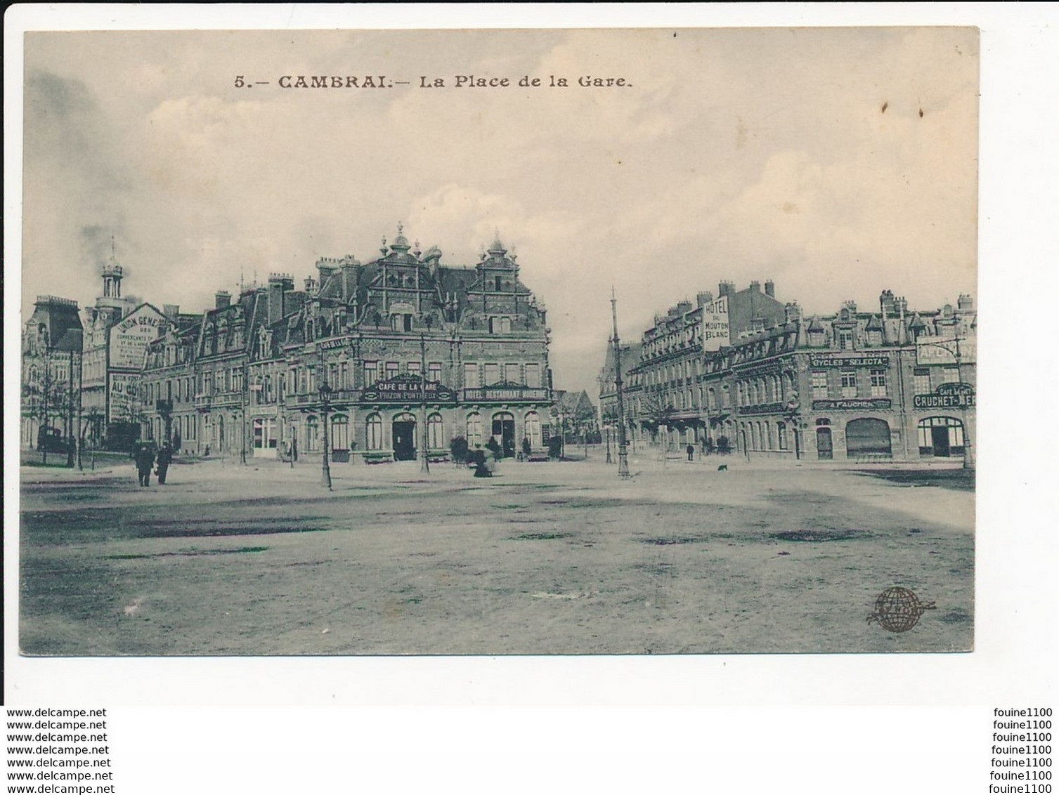 Carte De Cambrai  La Place De La Gare  ( Recto Verso ) - Cambrai