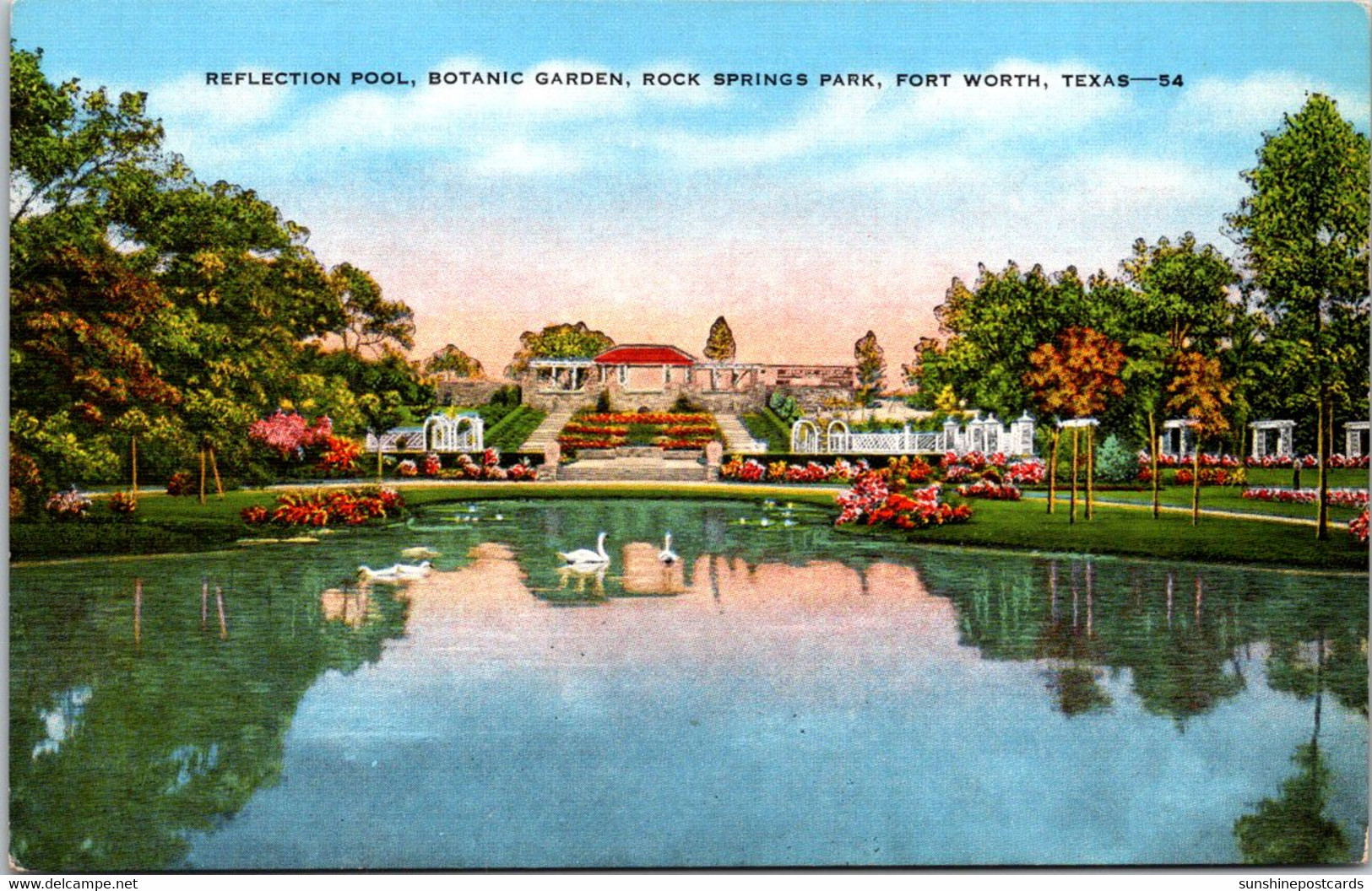 Texas Fort Worth Rock Springs Park Botanic Garden Reflection Pool - Fort Worth