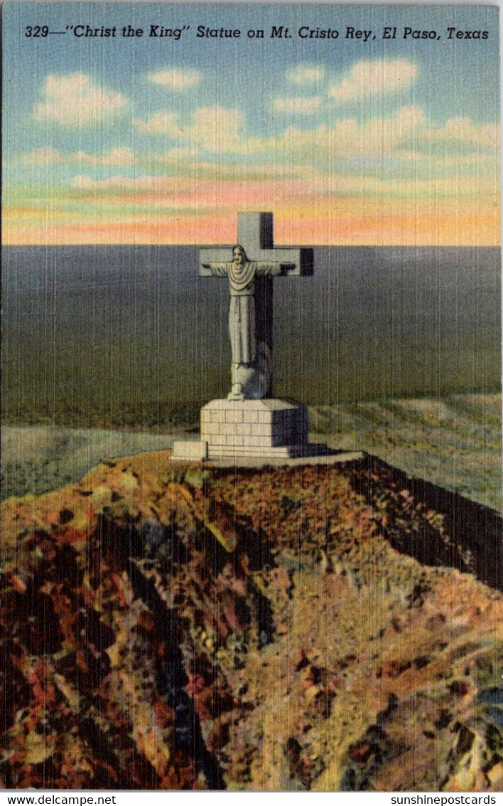Texas El Paso Cristo Rey The Christ Of The Rockies Curteich - El Paso