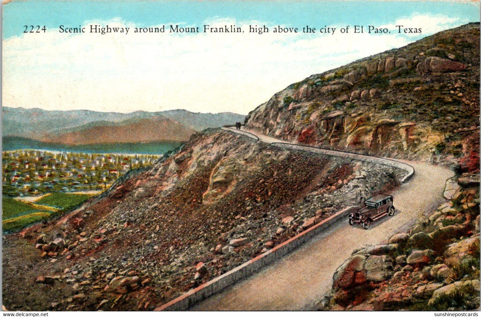 Texas El Paso Scenic Highway Around Mount Franklin Curteich - El Paso