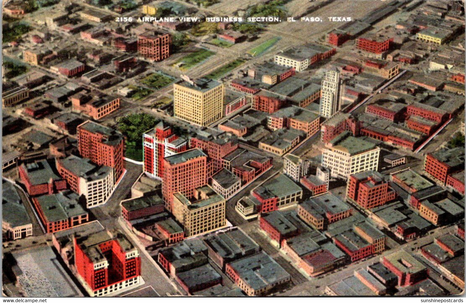 Texas El Paso Business Section Airplane View 1942 - El Paso