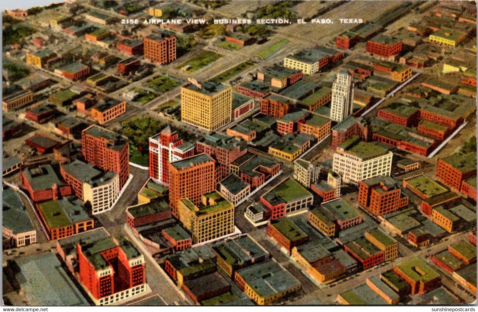 Texas El Paso Business Section Airplane View 1943 - El Paso