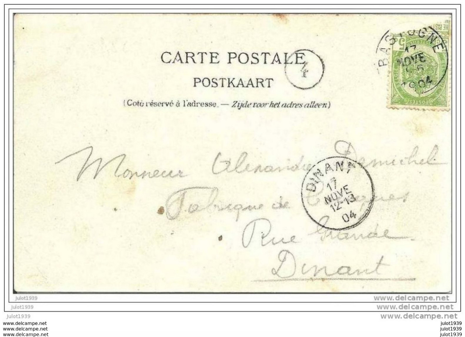 ROLLEY ..-- BERTOGNE ..-- Château . 1904 Vers DINANT ( Mr Alexandre DEMICHEL , Fabrique De COUQUES ) . Voir Verso . - Bertogne