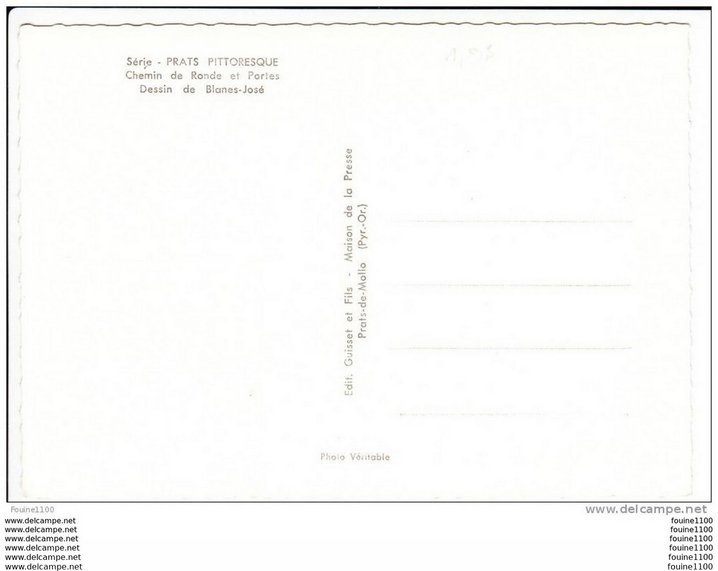 Carte ( Format 15 X 10,5 Cm )  De Prats De Mollo  ( Dessin De Blanes José )  ( Recto Verso ) - Other & Unclassified