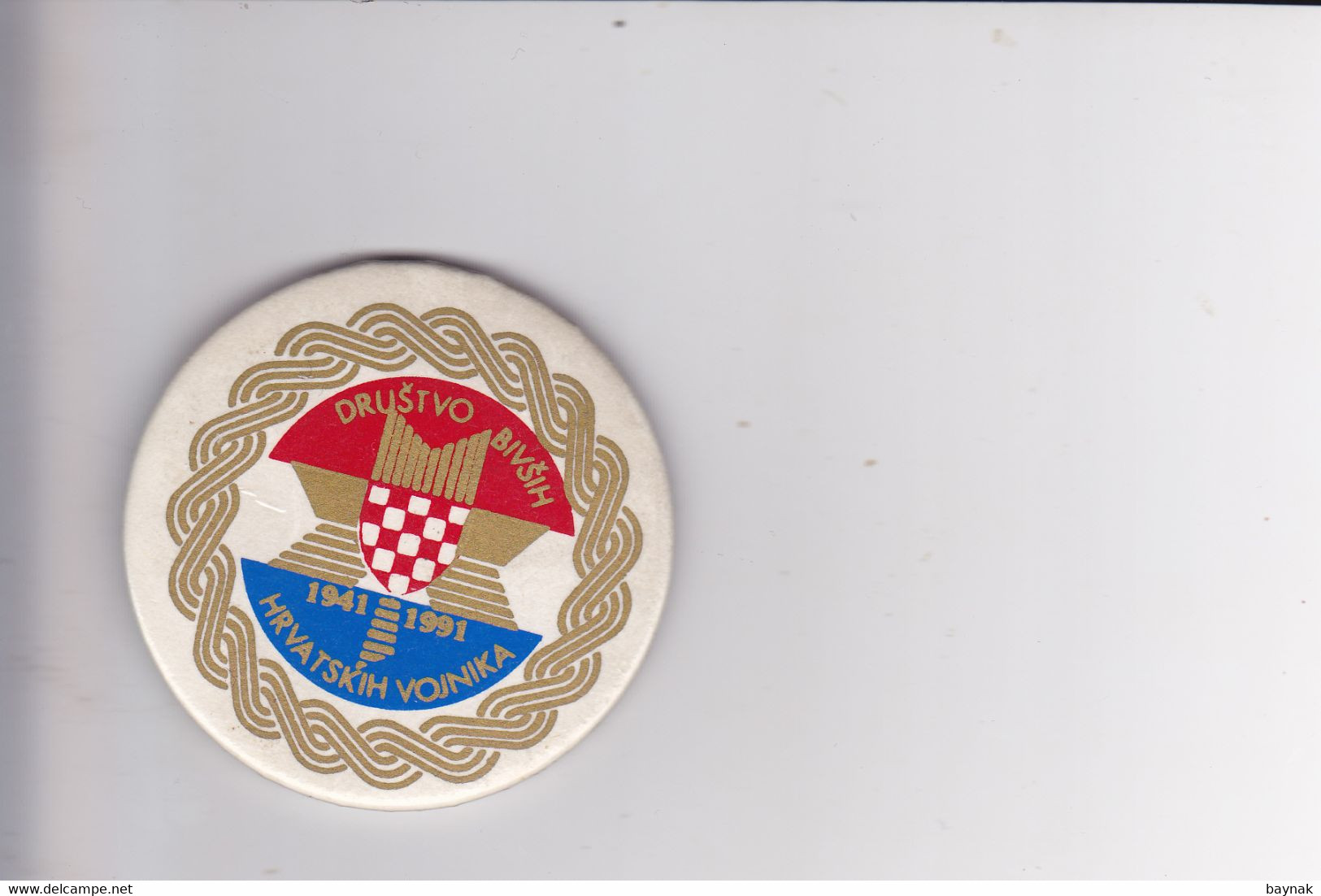 CROATIA  - CRO ARMY BADGE  -  65 Mm  - 1941 - 1991  -  DRUSTVO BIVSIH HRVATSKIH VOJNIKA ( WW2  -  DOMOBRAN & USTASCHA - Sonstige & Ohne Zuordnung