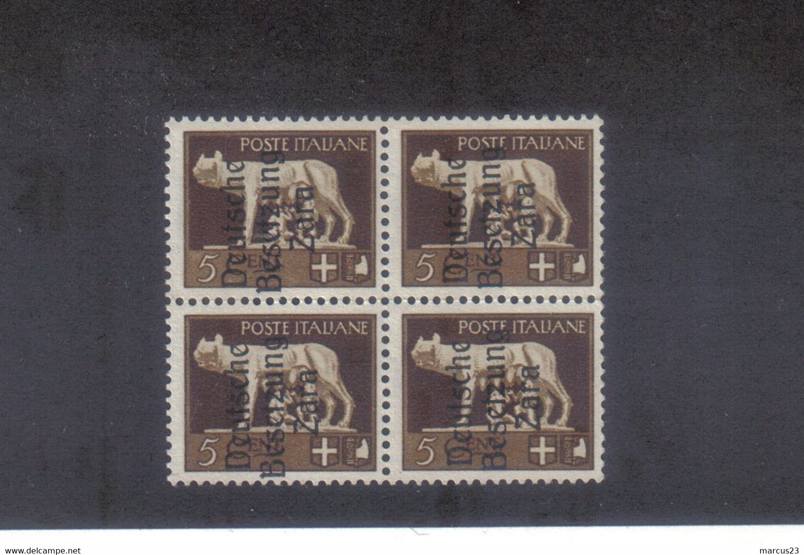 DEUTSCHE BEZETUNG ZARA: 5CT  BLOCK OF 4  MNH Signed Ludin + BIONDI - Deutsche Bes.: Zara