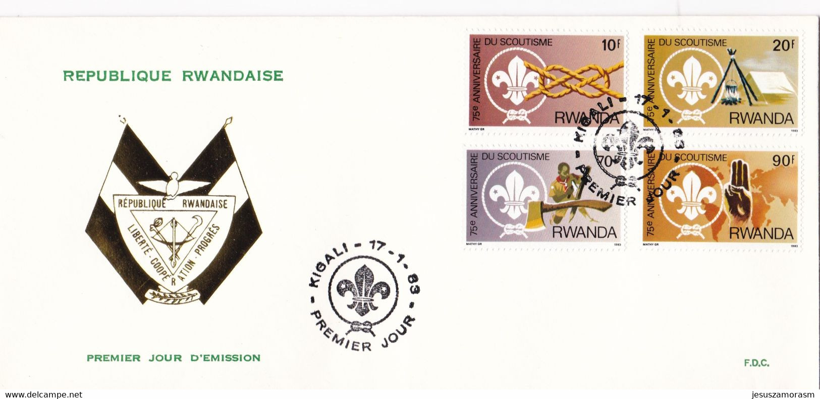 Rwanda Nº 1081 Al 1088 En Sobres - 1980-1989