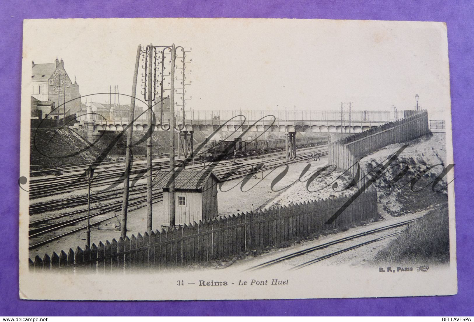 Reims Le Pont Huet. Train Chemin De Fer.Spoorweg -Trein-Brug Rangeerplaats Wissel - Treni