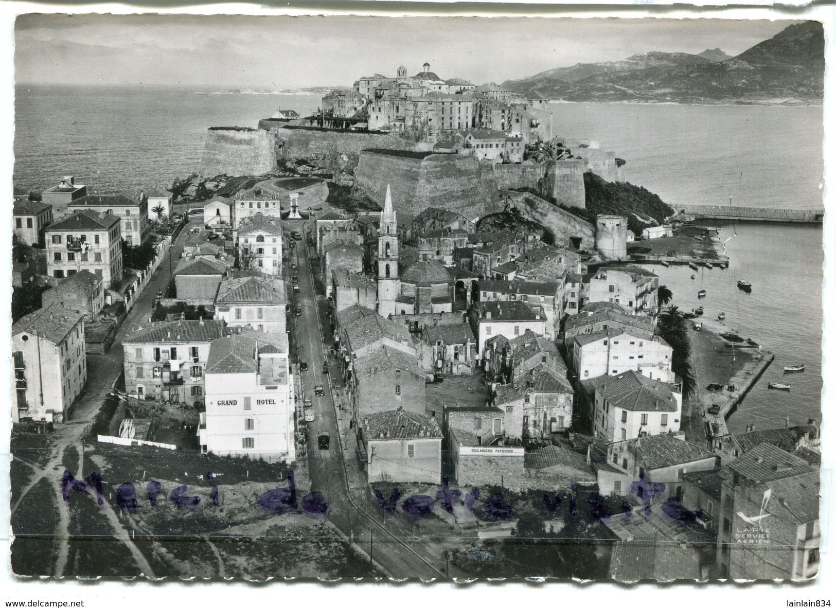 - 5 - CALVI - ( Corse ), Vue Générale, En Avion Au Dessus, écrite, Grand Format, Pour Montrouge, TBE, Scans. - Calvi