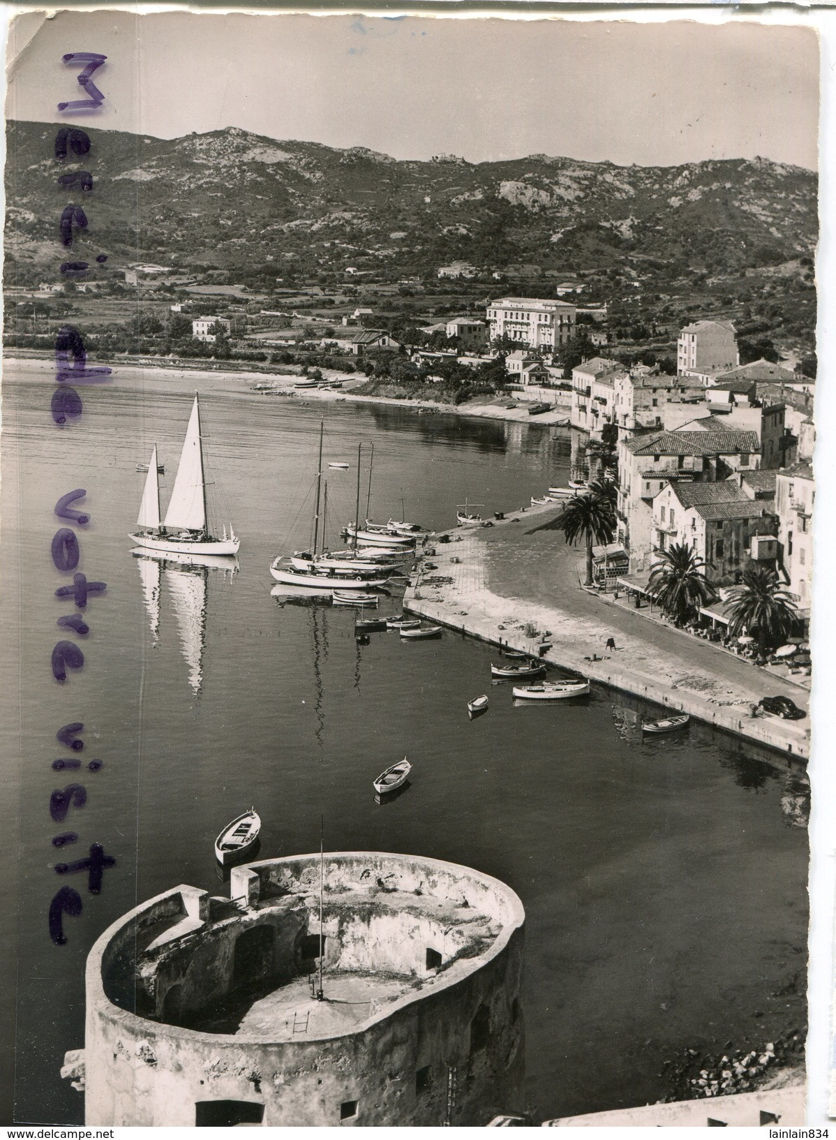 - 408 - CALVI - ( Corse ), Le Port, Vu De La Citadelle, Grand Format, écrite, 1955, Pour Grenoble, TBE, Scans. - Calvi