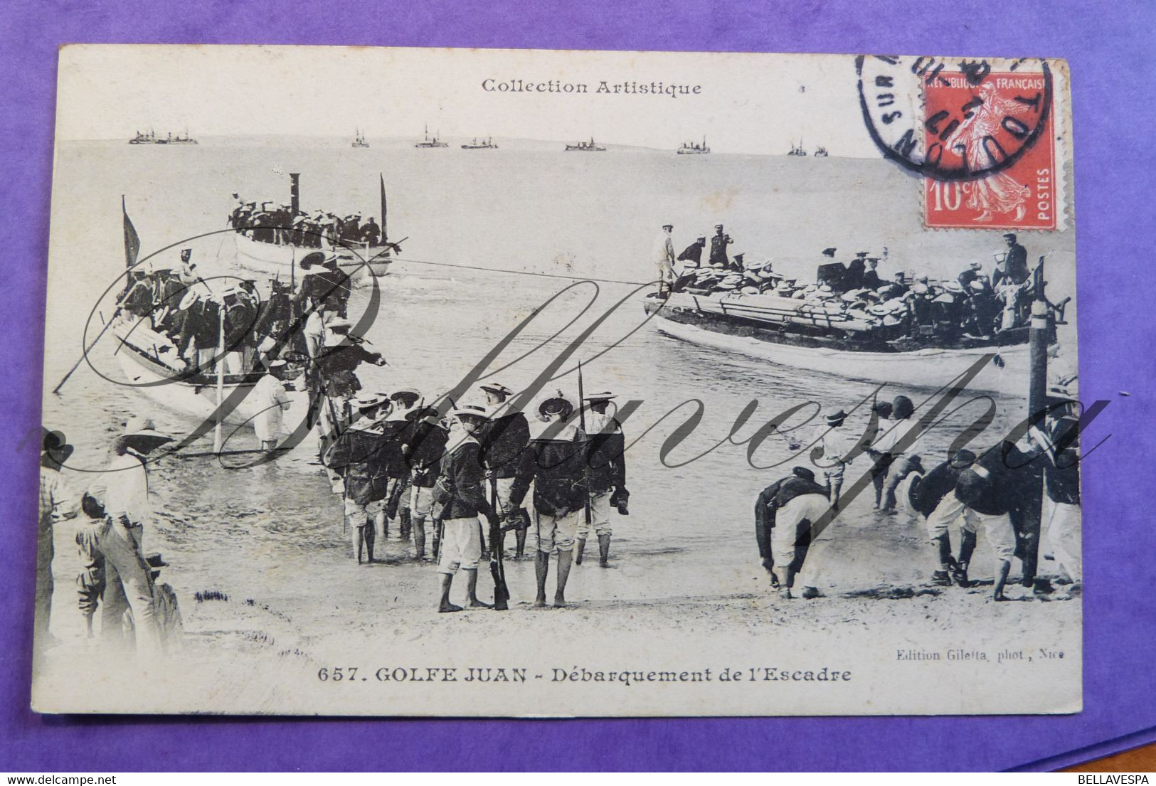 Golfe Juan Débarquement De L'Escadre - Guerra