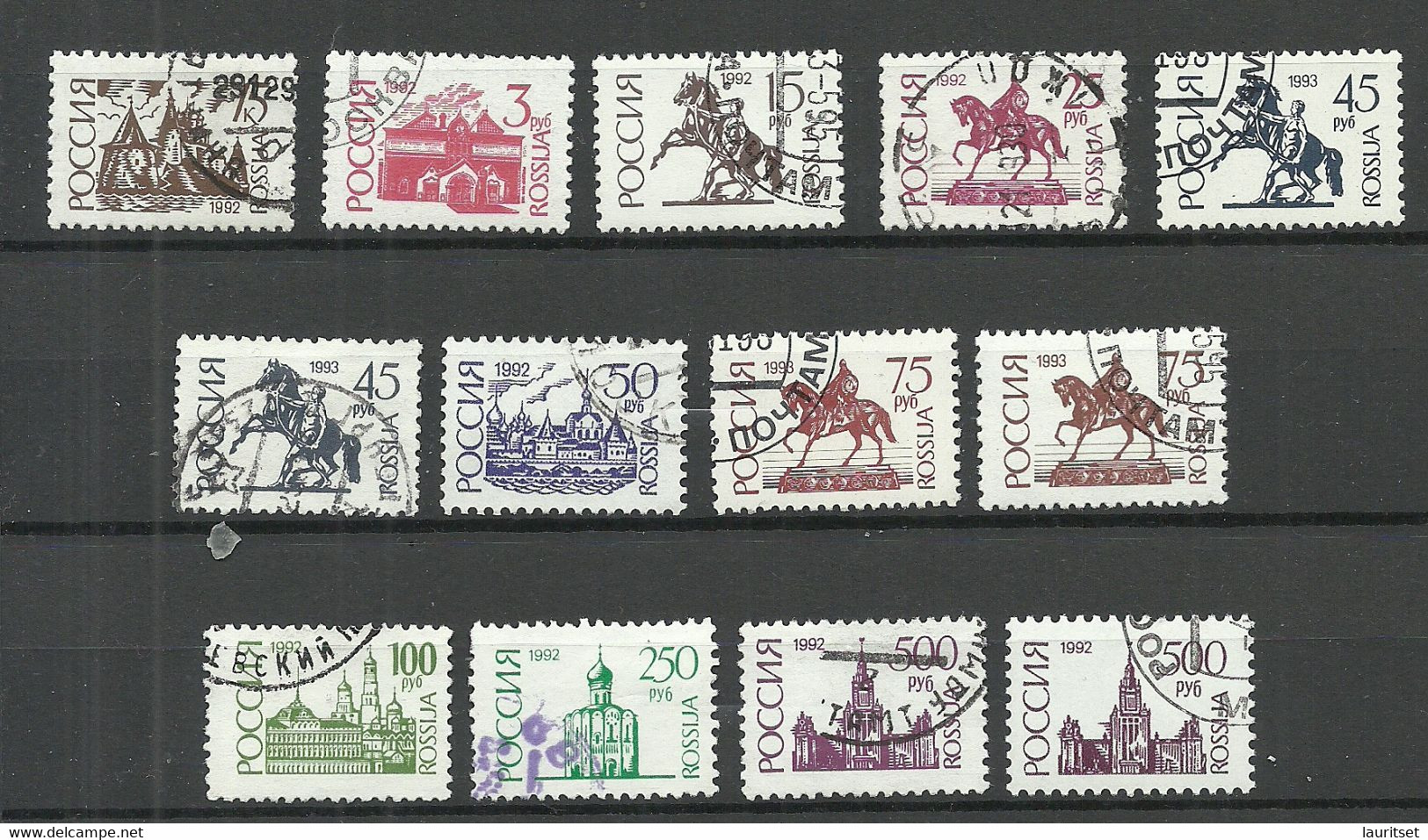 RUSSLAND RUSSIA 1992/93 Lot Freimarken: Bauwerke Und Denkmäler O - Gebraucht